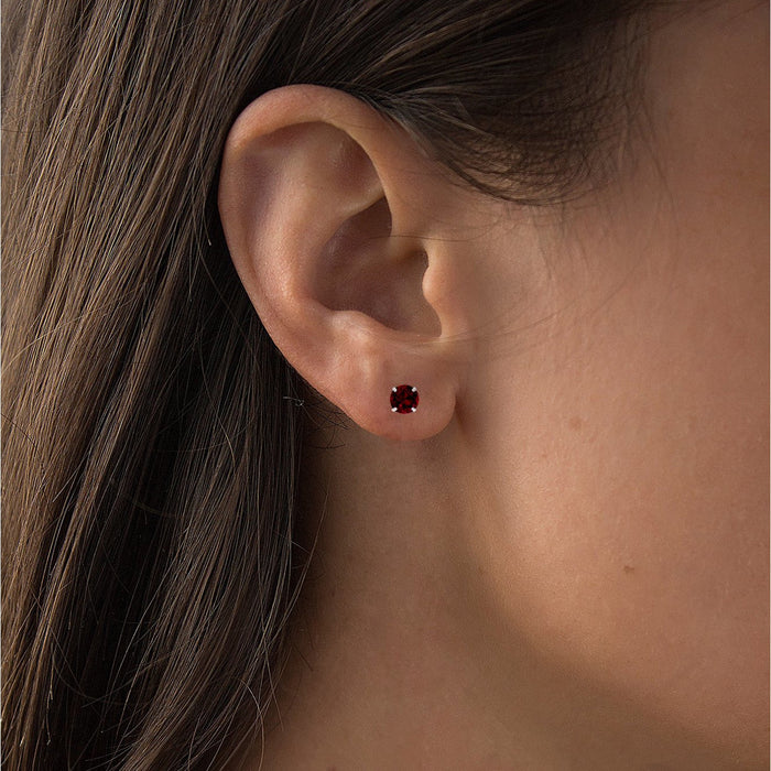 2.00 CTW Natural Red Garnet Stud Earrings in 14K White Gold, photo 4