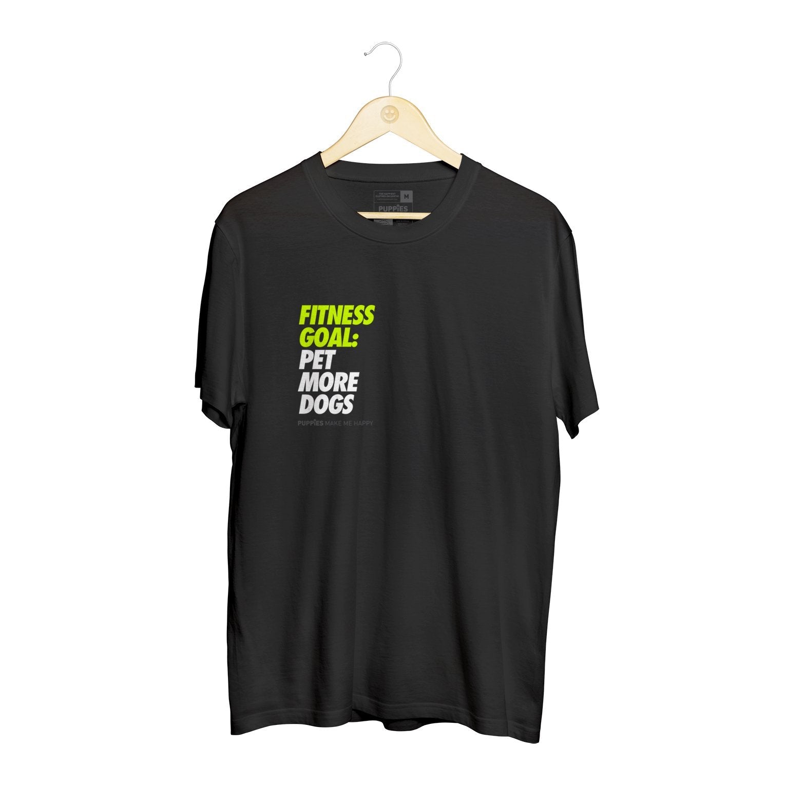 Fitness Goal: Pet More Dogs Unisex Crewneck Tee in black