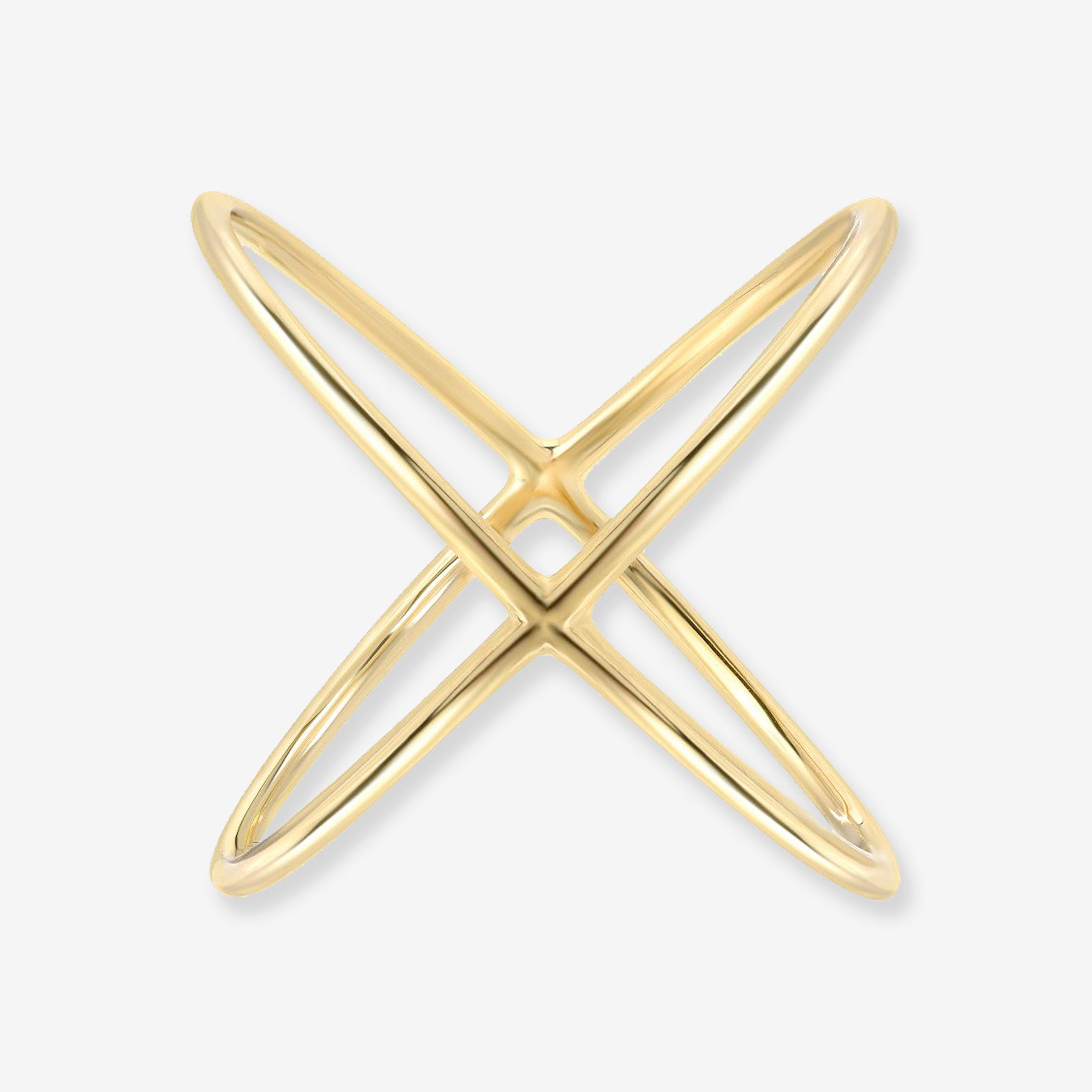 14K Gold Large X Ring, photo 1