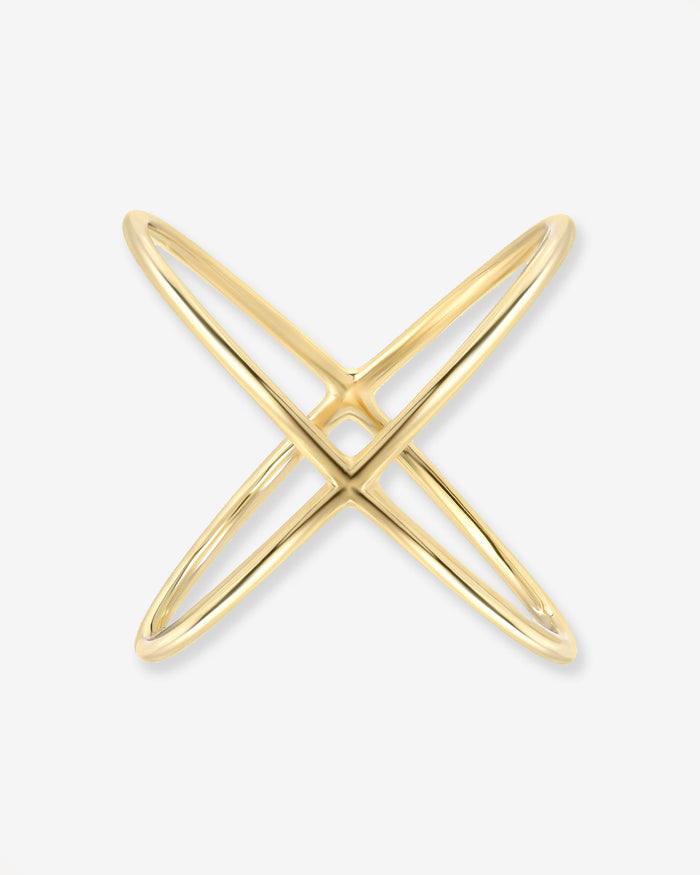 14K Gold Large X Ring, photo 1