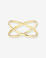 14K Gold X Ring