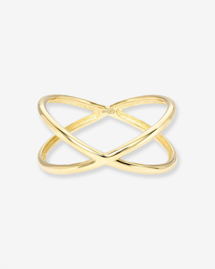 14K Gold X Ring, photo 1
