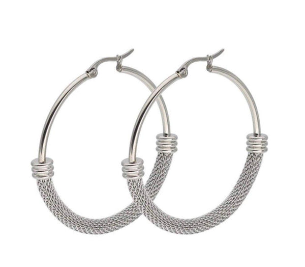 Aretes de aro de malla, foto 2