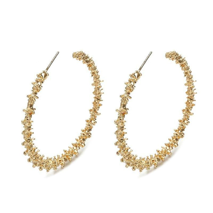 Chunky Gold Nugget Hoop Earrings, photo 1