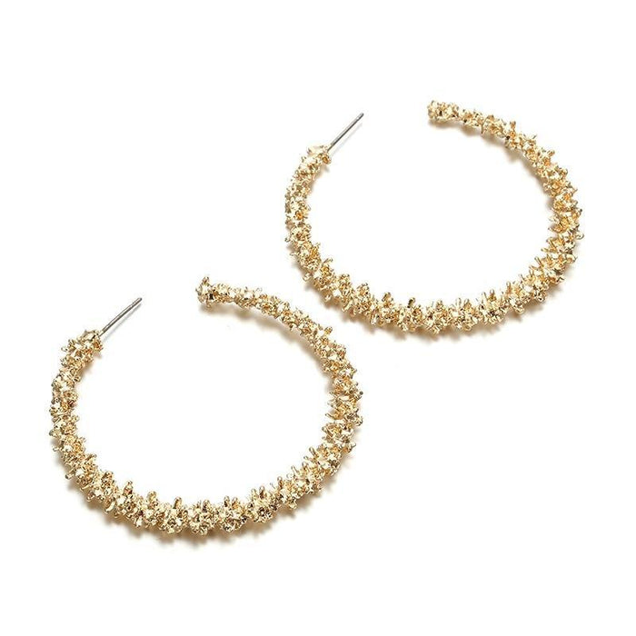 Chunky Gold Nugget Hoop Earrings, photo 2