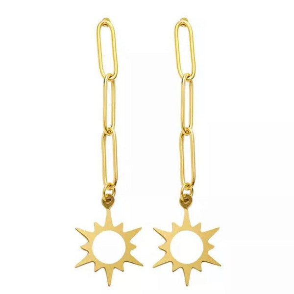 Gold Star Dangle Earrings, photo 2