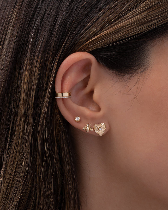 14K Gold Thick Diamond Ear Cuff, photo 8