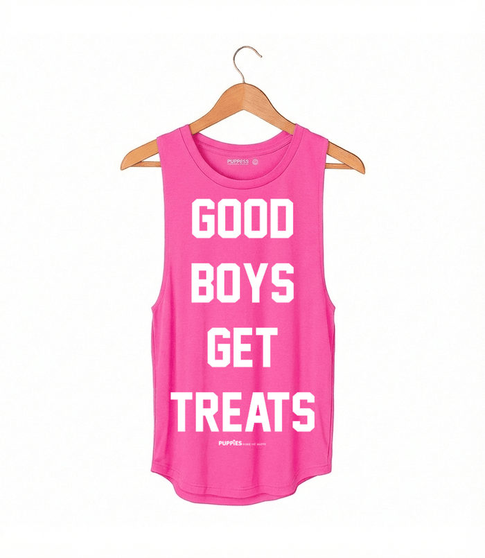 Good Boys Get Treats Women's Tank Top in hot berry pink