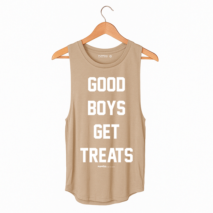Good Boys Get Treats Women's Tank Top in beige