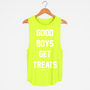 Good Boys Get Treats Women's Tank Top in neon yellow
