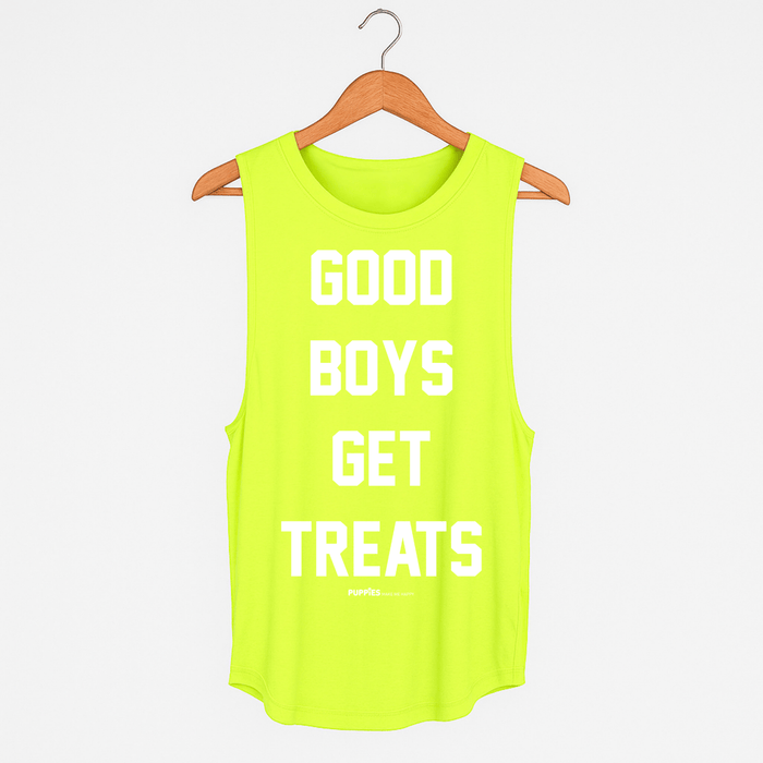 Good Boys Get Treats Women's Tank Top in neon yellow