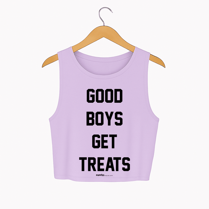 Good Boys Get Treats Crop Tank in lilac
