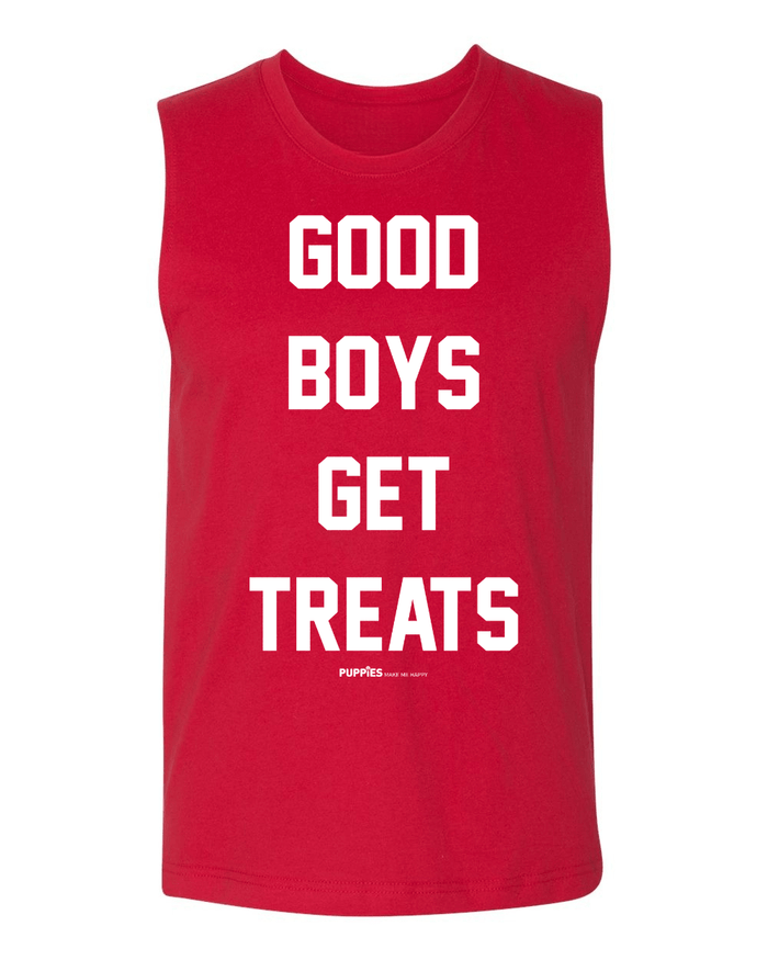 Good Boys Get Treats Muscle Tank in red