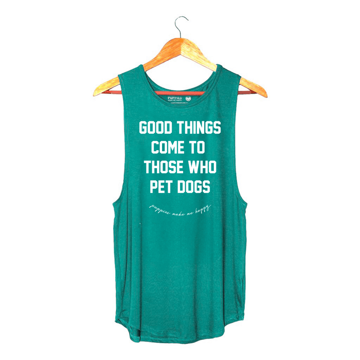 Good Things Come to Those Who Pet Dogs Sleeveless Tank in mermaid