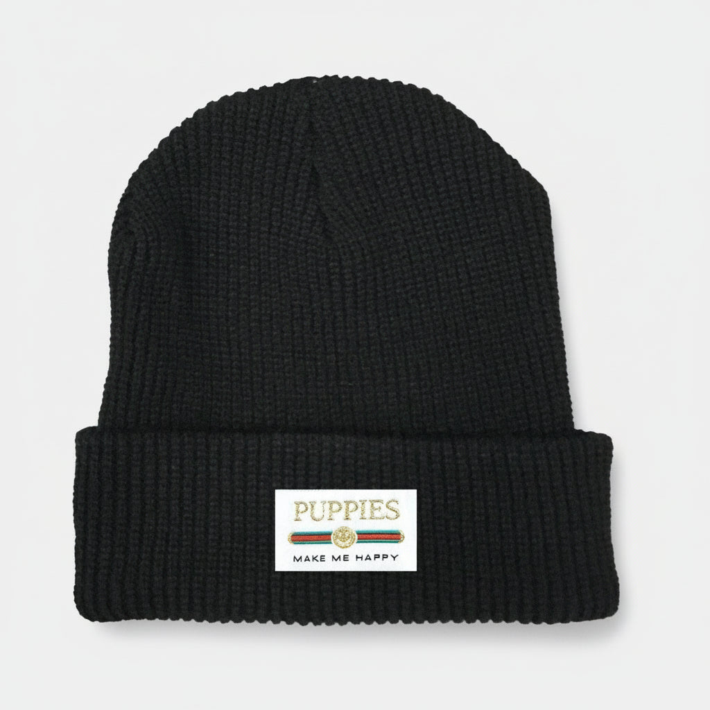 Pup Lux Gold Label Beanie in black