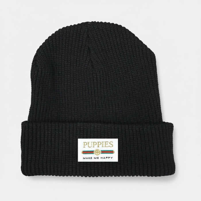 Pup Lux Gold Label Beanie in black
