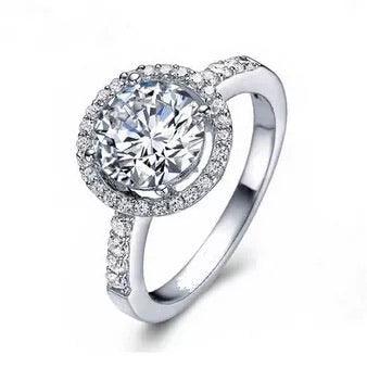 Halo Round Cut Cubic Zirconia Ring, photo 1