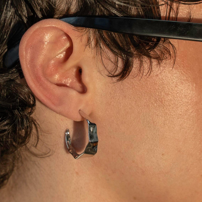 Men's Hammered Hoop Earrings, photo 4