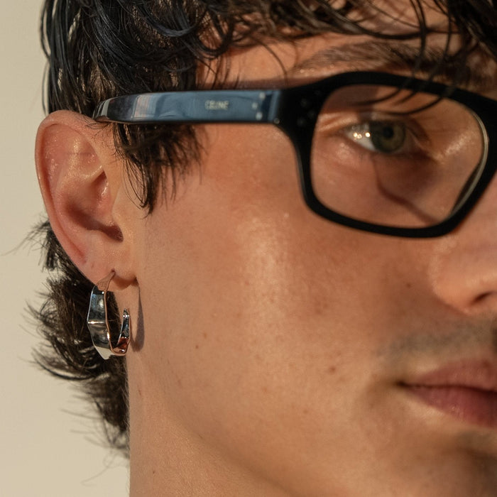 Men's Hammered Hoop Earrings, photo 5