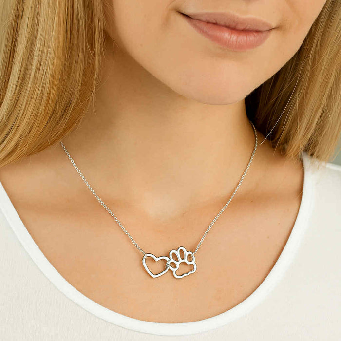 Collar con colgante de corazón y huella HeartPaws, foto 4