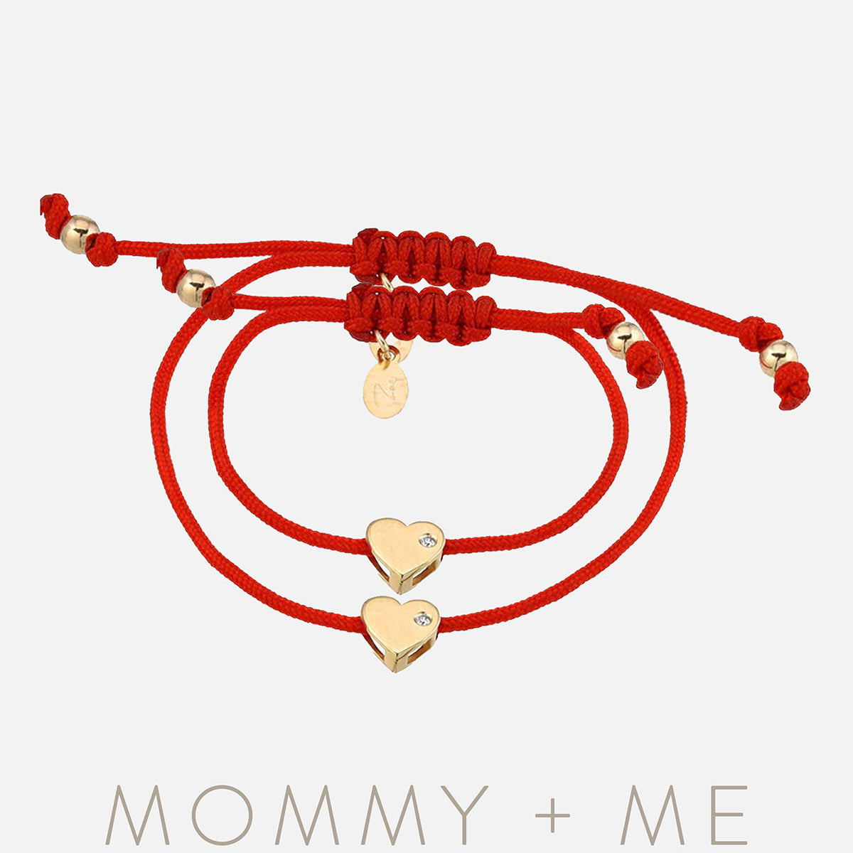 Mommy and Me Heart with Diamond Fortune Bracelet Set, photo 1