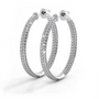 2.5 CTW Lab-Created Moissanite Triple Row Hoop Earrings, photo 1