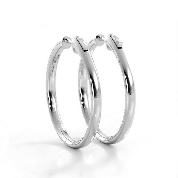 2.5 CTW Lab-Created Moissanite Triple Row Hoop Earrings, photo 3