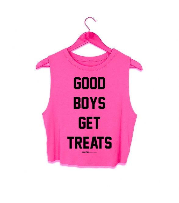 Camiseta crop sin mangas Good Boys Get Treats