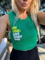 Life Goal: Save Every Dog Crop Tank in green