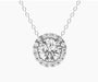 2 CTW Lab-Grown Diamond Halo Pendant Necklace in 14K Gold, photo 1