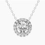 1.50 CTW Lab-Grown Diamond Halo Pendant Necklace in 14K Gold, photo 1