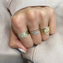 Anillo de segmento con diamantes en oro de 14K, foto 4