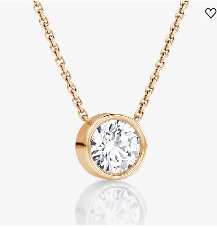 1.00 CTW Bezel Lab-Grown Diamond Pendant in 14K Gold, photo 3