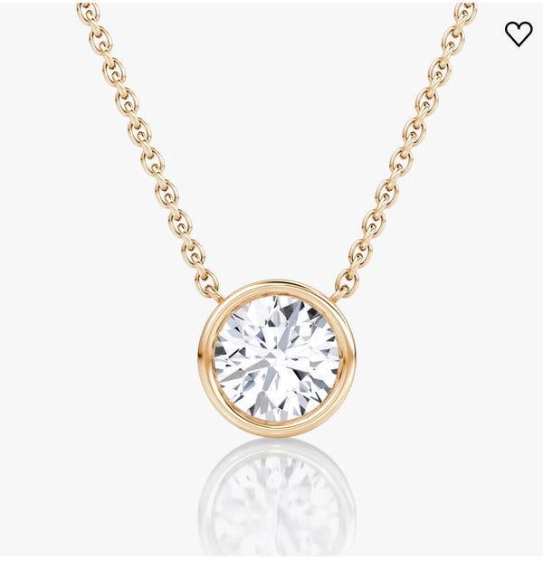 1.00 CTW Bezel Lab-Grown Diamond Pendant in 14K Gold, photo 4