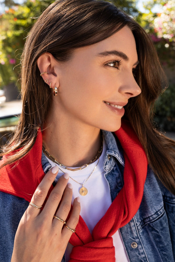 14K Gold Mini Cuban Link Ear Cuff, photo 2