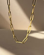 14K Gold Large Paper Clip Chain Necklace, photo 4