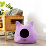Felted Wool Cat Cave with Ears, Lilac Purple, photo 2