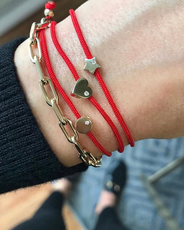 Pulsera Fortune con corazón y diamante en oro de 14K, foto 5