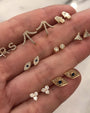 14K Gold Bezel Diamond Stud Earrings, photo 7