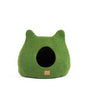 Felted Wool Cat Cave with Ears, Forest Green, photo 3