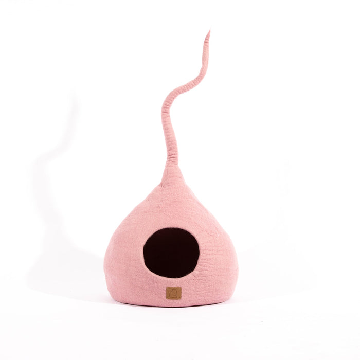 Cueva de fieltro de lana para gatos con cola, Rosa San Valentín, foto 3