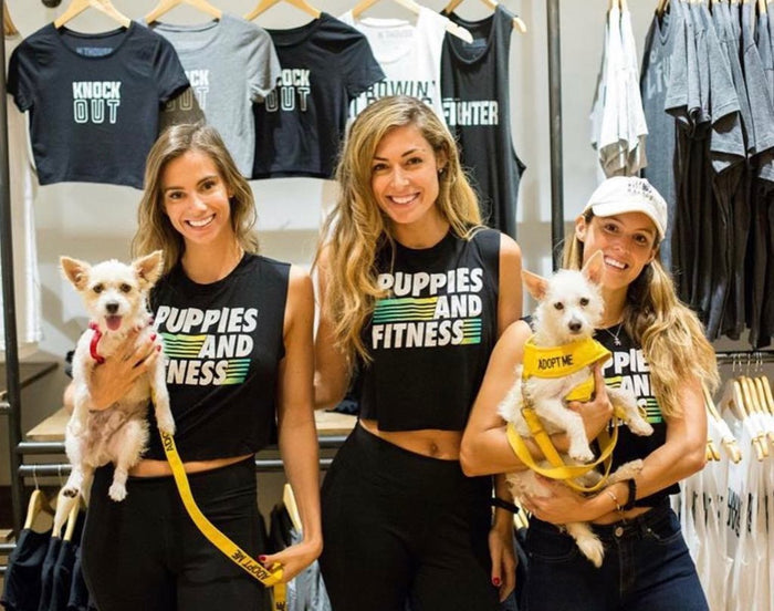 Puppies & Fitness Club Logo Crop Top