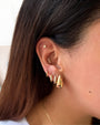 14K Gold Bezel Diamond Stud Earrings, photo 5