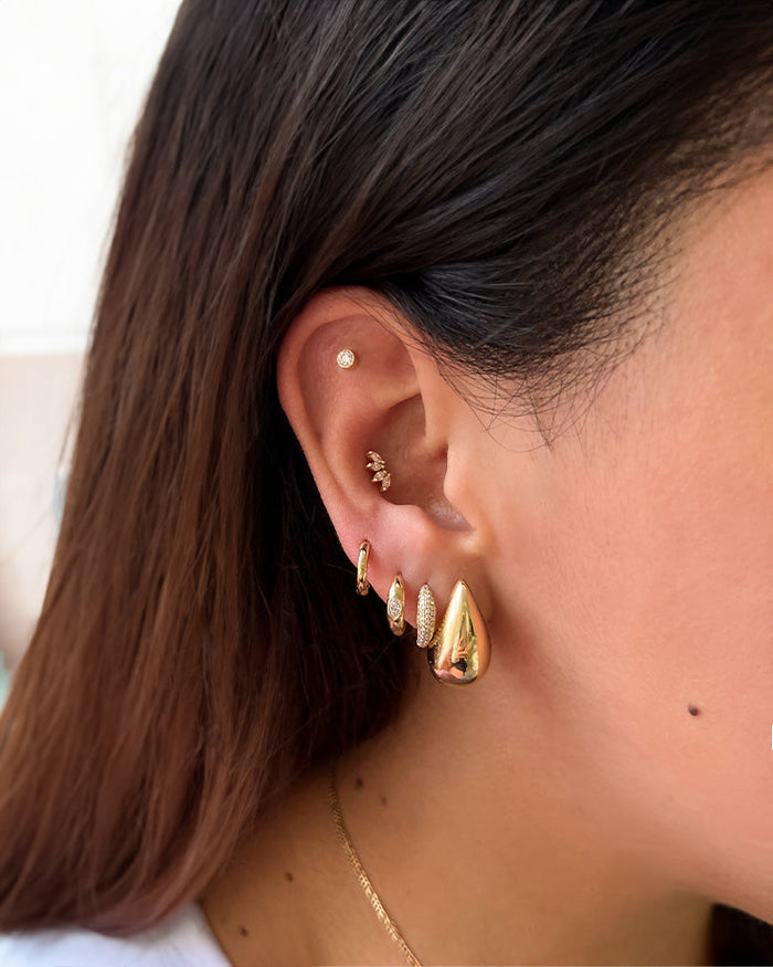 14K Gold Bezel Diamond Stud Earrings, photo 5