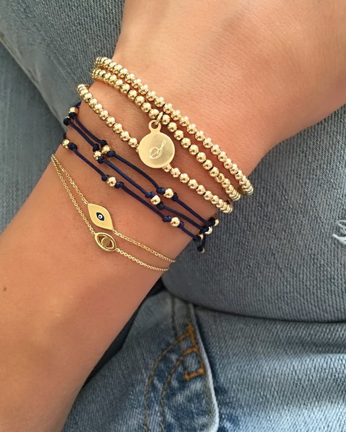 Pulsera con mini ojo turco en oro de 14K, foto 3