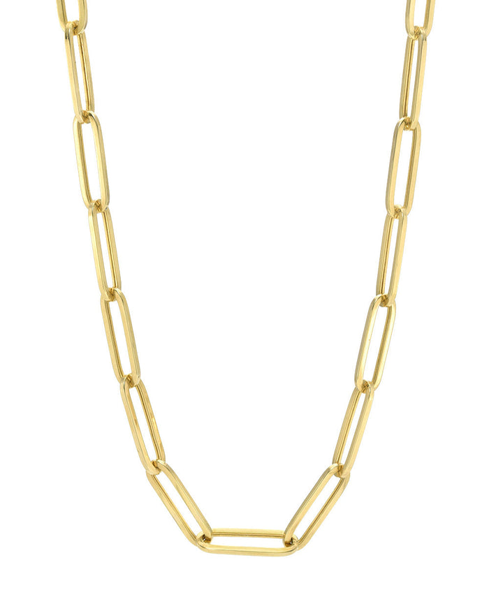 14K Gold Extra Large Paper Clip Chain Necklace, photo 7
