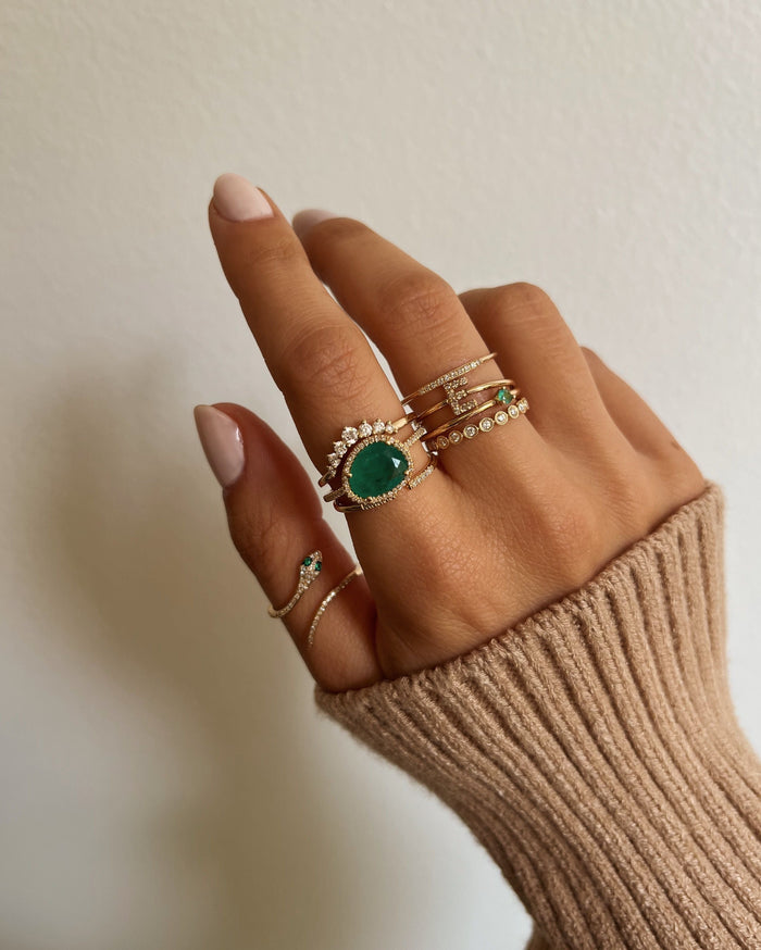 14K Gold Diamond Emerald Ring, photo 3