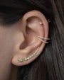 14K Gold Bezel Diamond Stud Earrings, photo 6