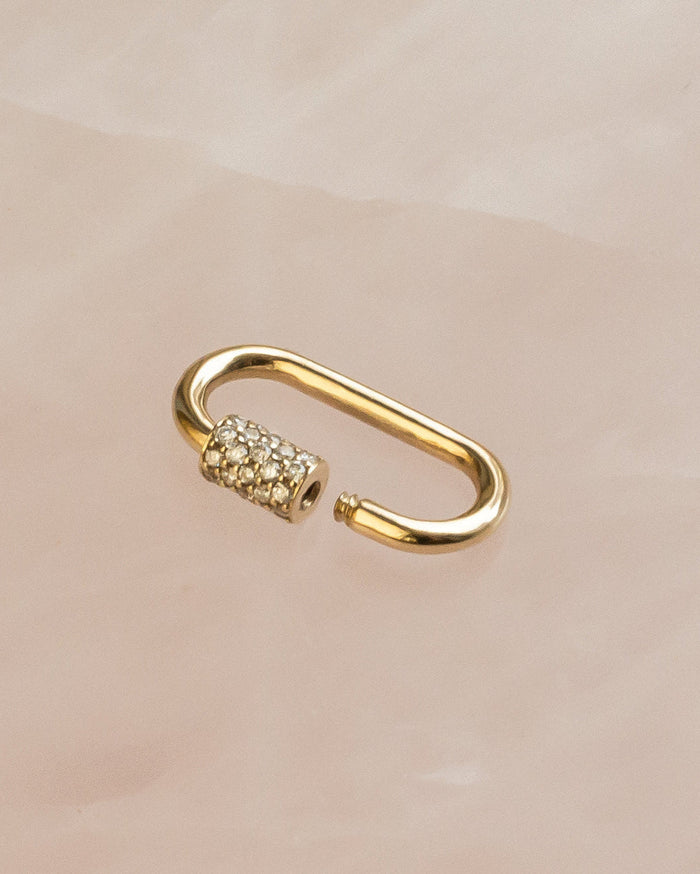 14K Gold Gemstone Carabiner Charm, photo 3