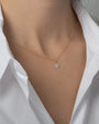 Dije de disco pequeño de diamantes en pavé en oro de 14K, foto 3